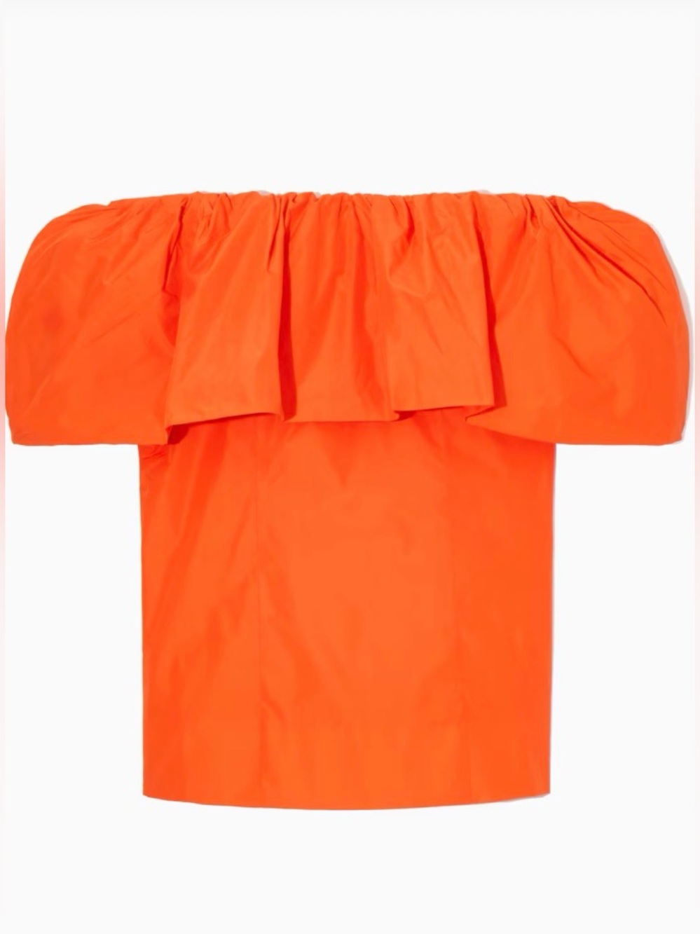 COS Bright Orange Off-Shoulder Ruffle Top - Picture 4 of 12